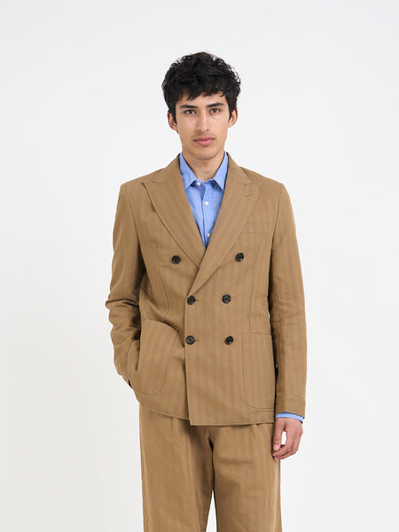 Double Breasted Jacket Sadler Beige