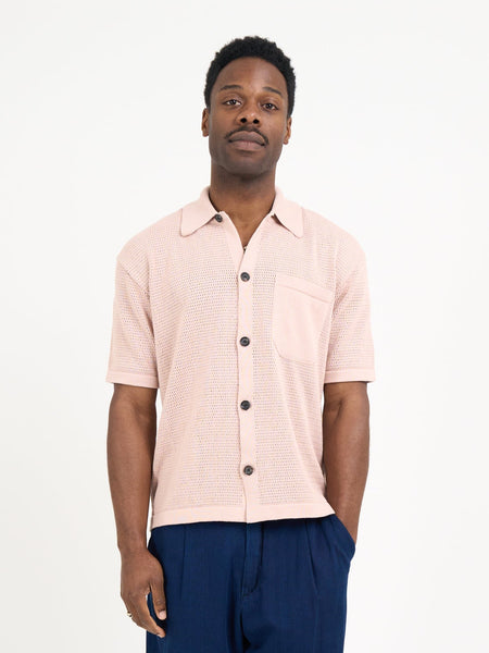 Short Sleeve Mawes Knitted Shirt Nicholson Pink