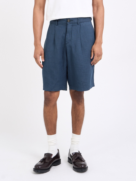 Pleated Shorts Coney Navy