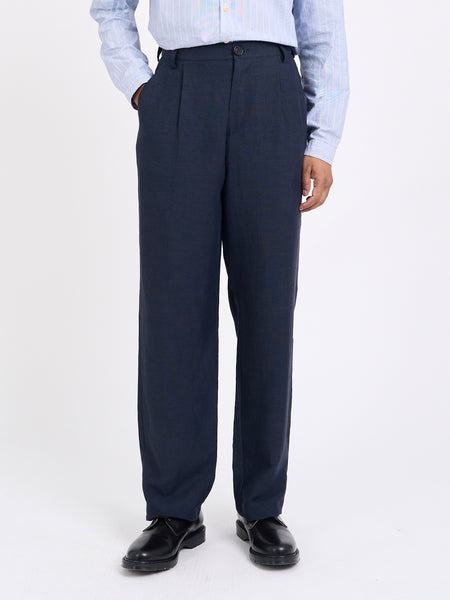 Morton Pleated Trousers Silman Navy